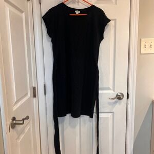J. Crew Black‎ T Shirt Dress with Tie Belt